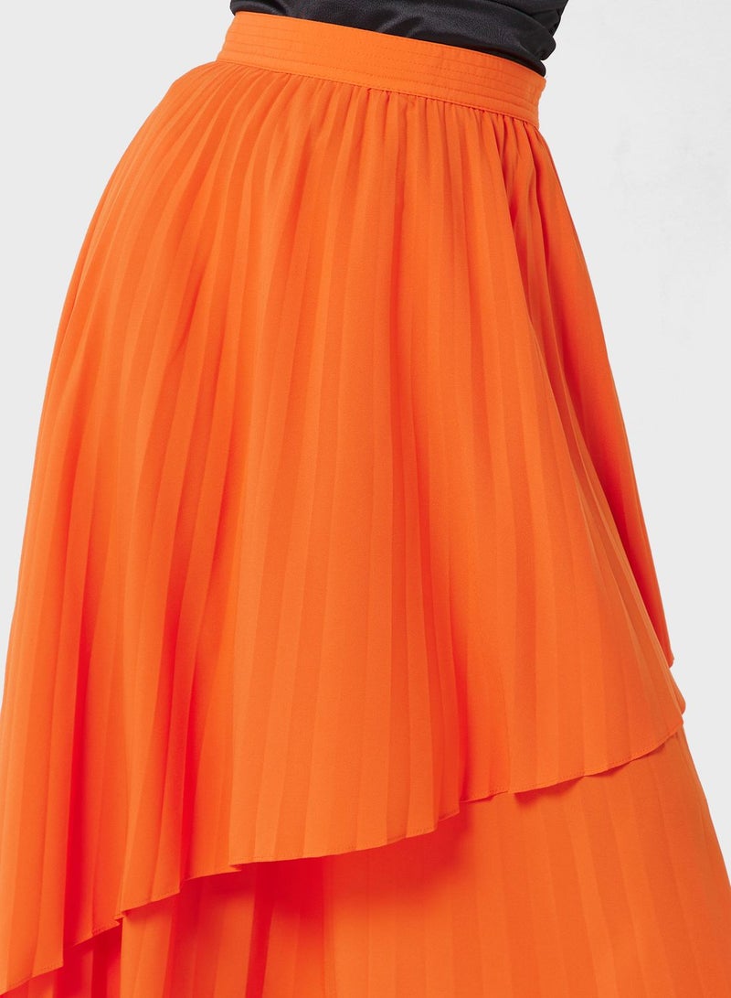 High Waist Pleated Skirt