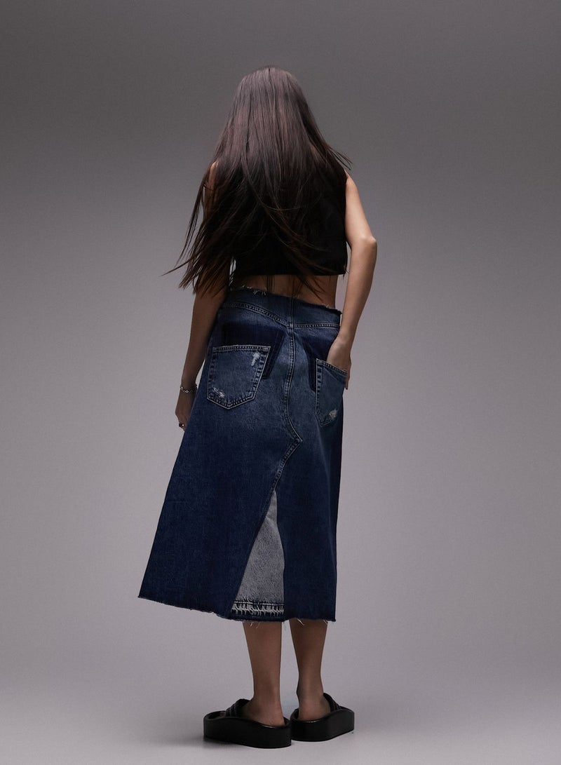 High Waisted Denim Skirt