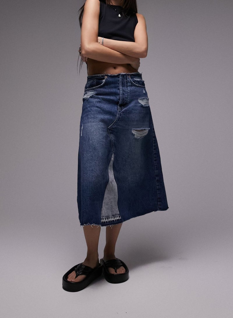 High Waisted Denim Skirt