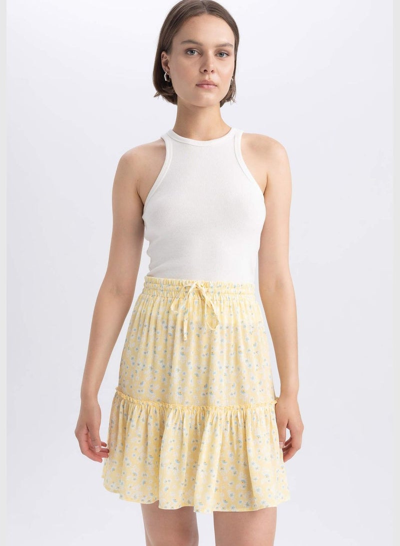 Woman Tiered Woven Skirt