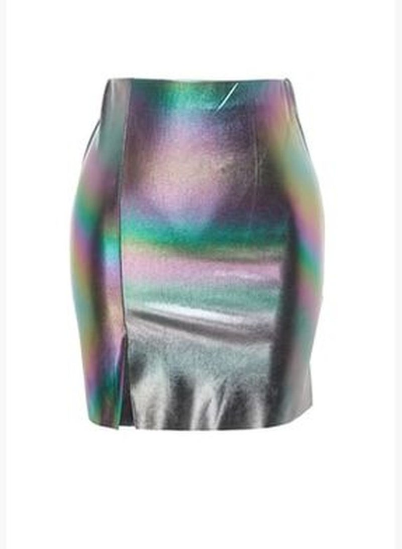 Multicolored Fitted Knitted Mini Skirt TPRSS23ET00033