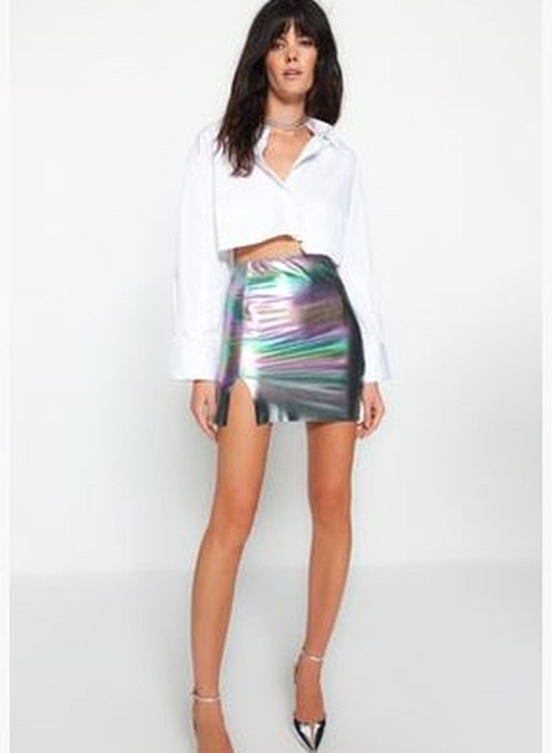 Multicolored Fitted Knitted Mini Skirt TPRSS23ET00033