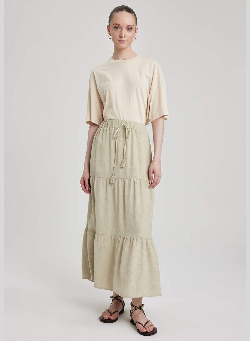 Woman Tiered Woven Skirt