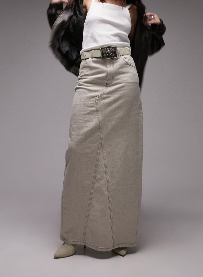 Pocket Detail Denim Skirt