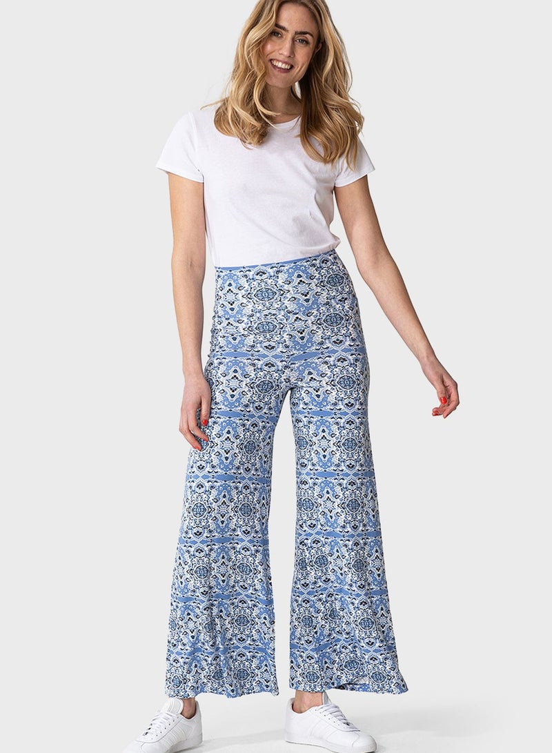 Printed Wide Leg Pants