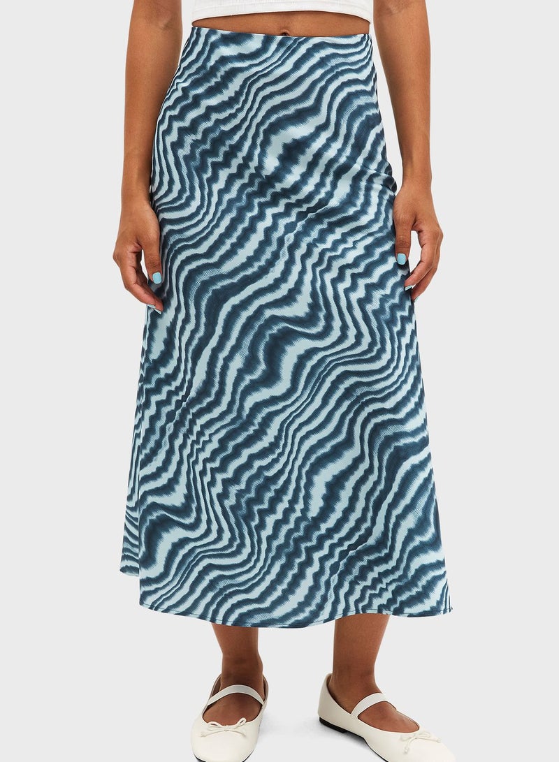 Printed High Waist Skirt