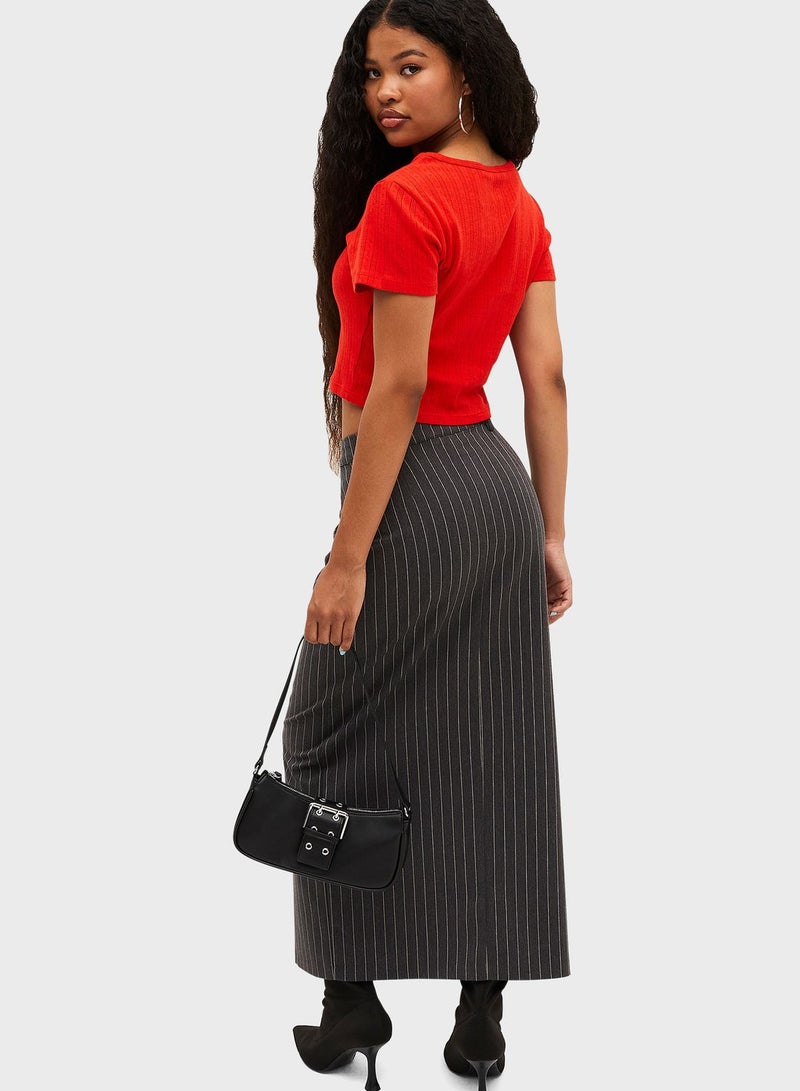 Striped High Waist Skirt