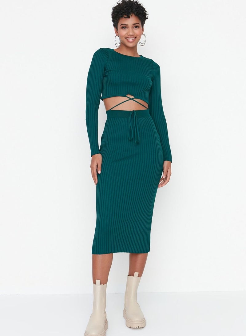 Ribbed Crop Top & Skirt Set