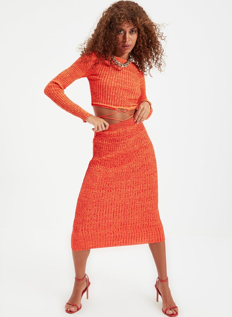 Knitted Top Skirt Set