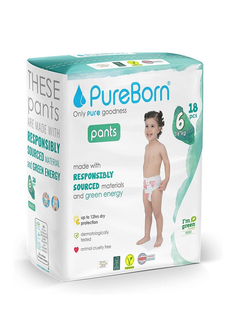 Pure Born Baby Dry Pull Up Diapers. Size -6 18 Pieces