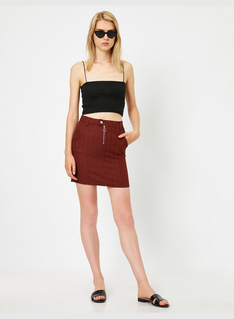 Zipper Detailed Skirt