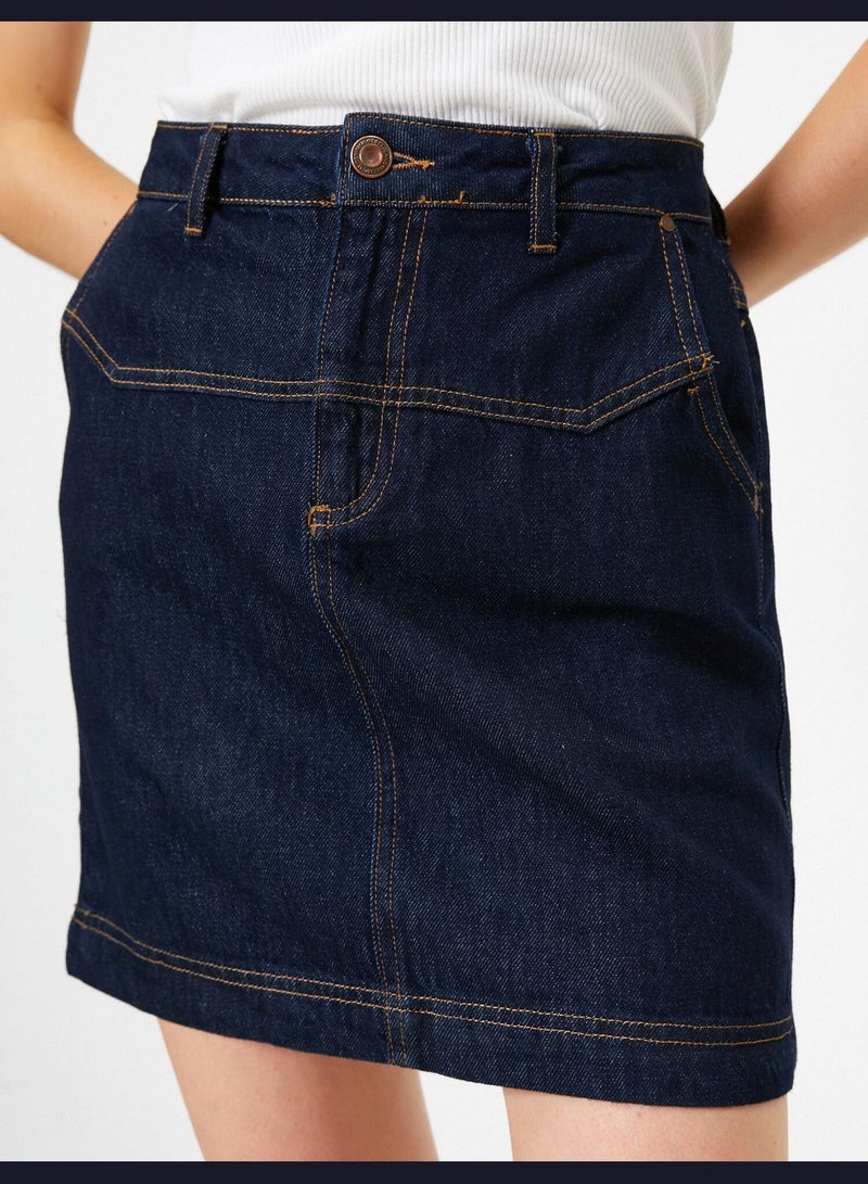 Pocket Detailed Jean Skirt