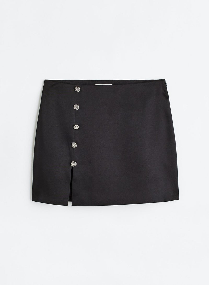 Button Detail Mini Skirt