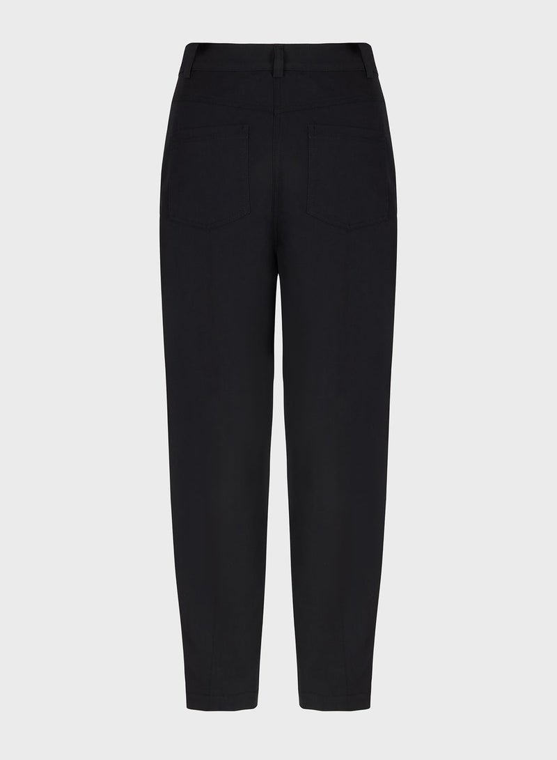 Button Detail High Waist Pants