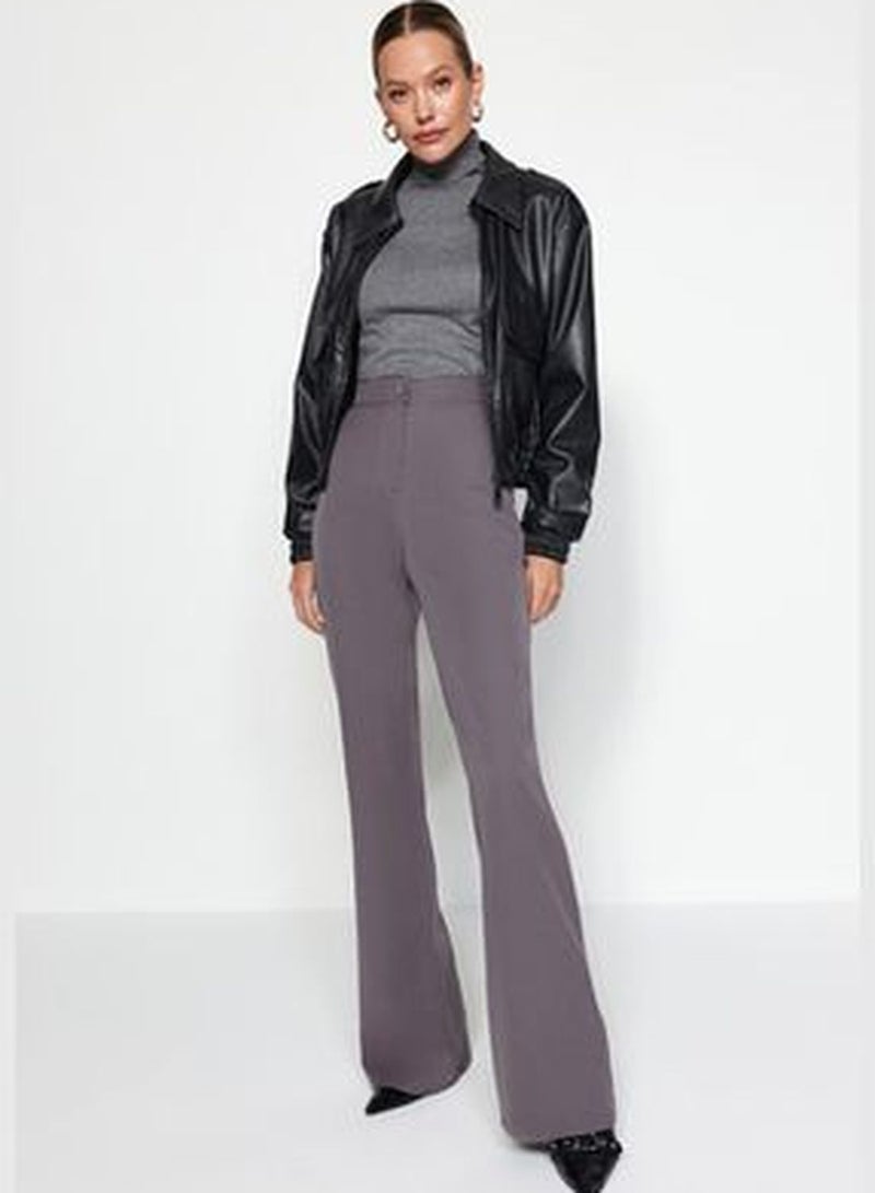Anthracite Flare Woven Trousers TOFAW19BB0581
