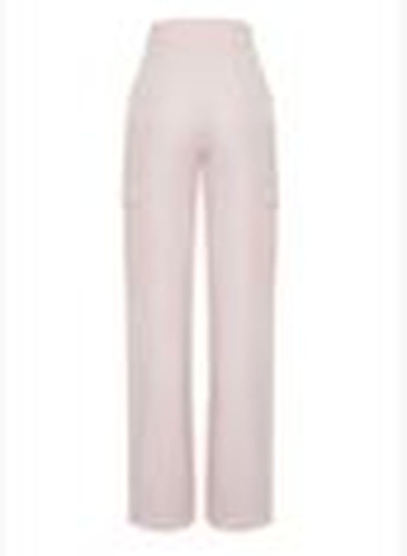 Pink Cargo Wide Leg Contrast Stitch Detail Woven Trousers TWOSS21PL0288