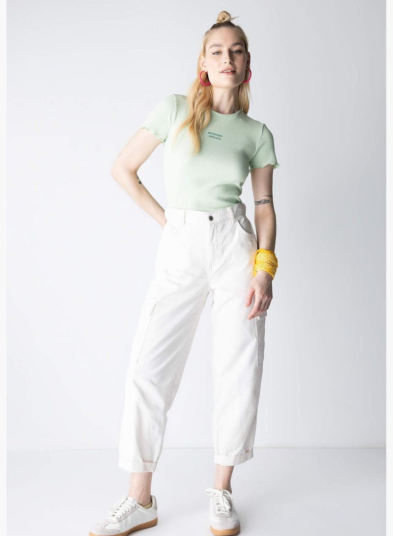 Woman Paperbag Cargo Woven Trousers