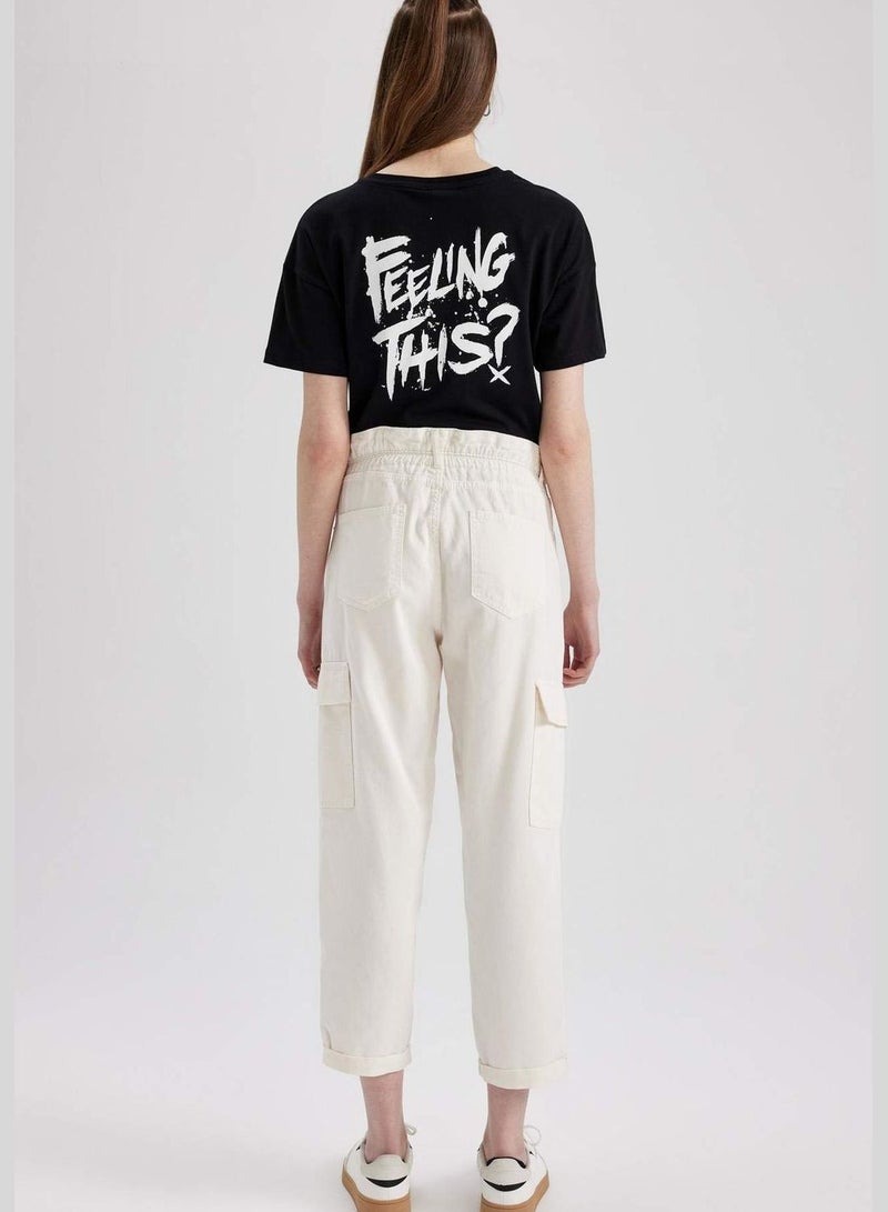 Woman Paperbag Cargo Woven Trousers