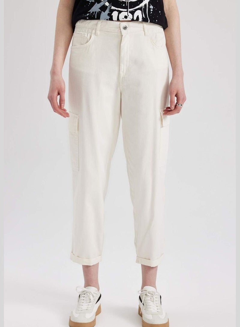 Woman Paperbag Cargo Woven Trousers