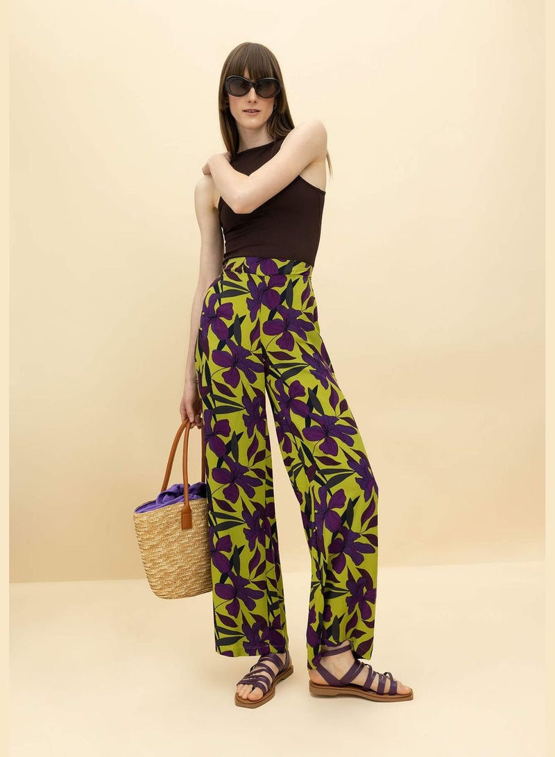 Patterned Palazzo Trousers