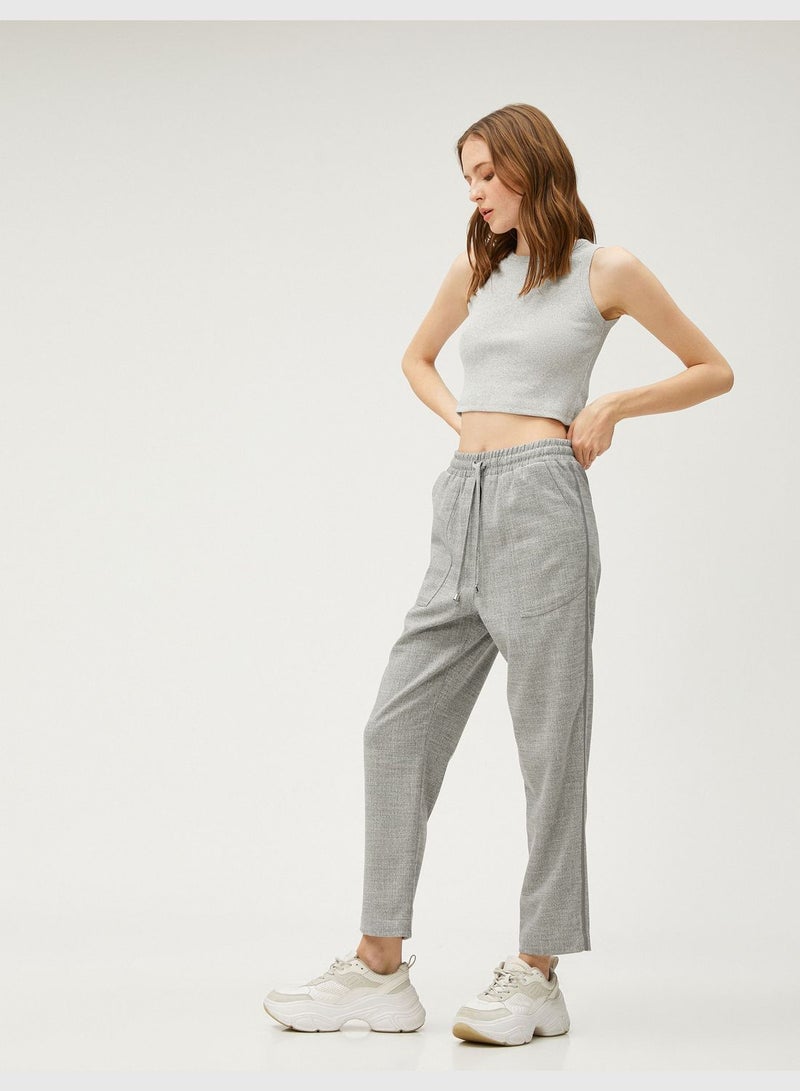 Pocket Detail Drawstring Relax Trousers