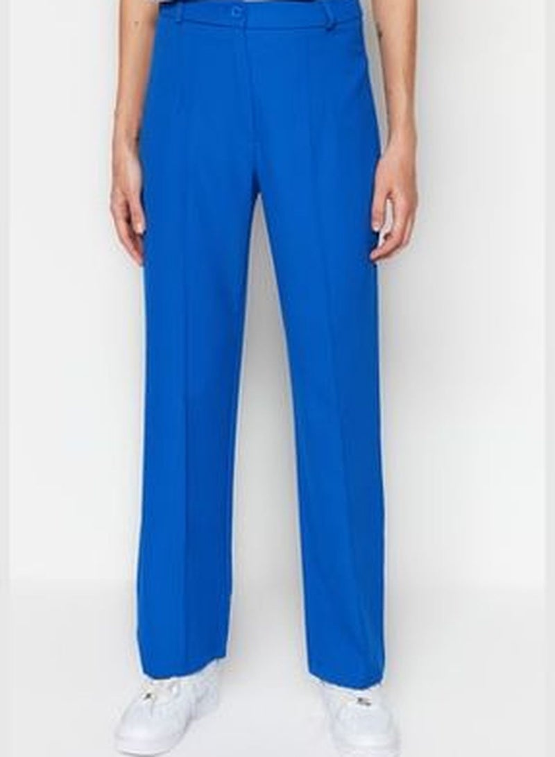 Saks Straight High Waist Rib Stitched Woven Trousers TWOSS21PL0093