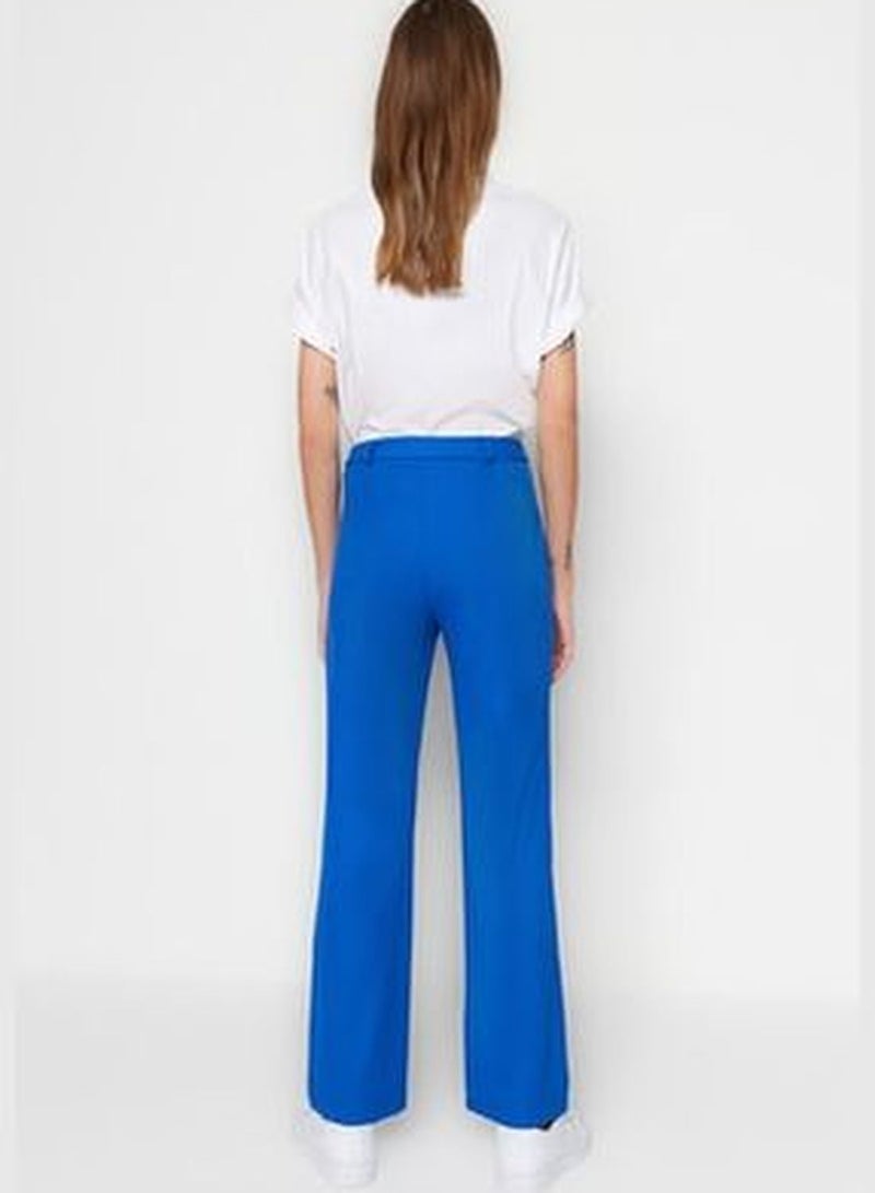 Saks Straight High Waist Rib Stitched Woven Trousers TWOSS21PL0093
