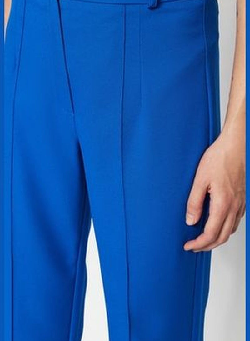 Saks Straight High Waist Rib Stitched Woven Trousers TWOSS21PL0093