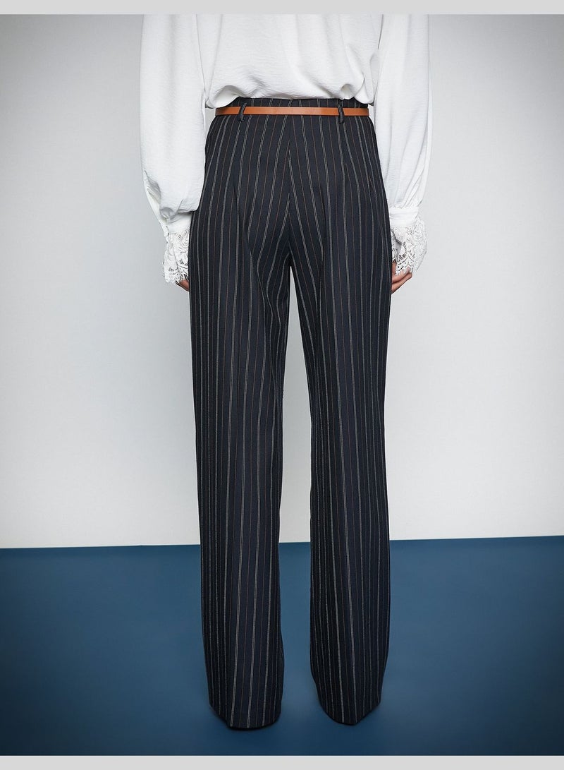 Waist Detail Pleated Palazzo Trousers