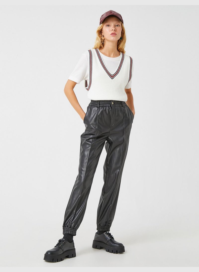 Jogger Trousers Faux Leather