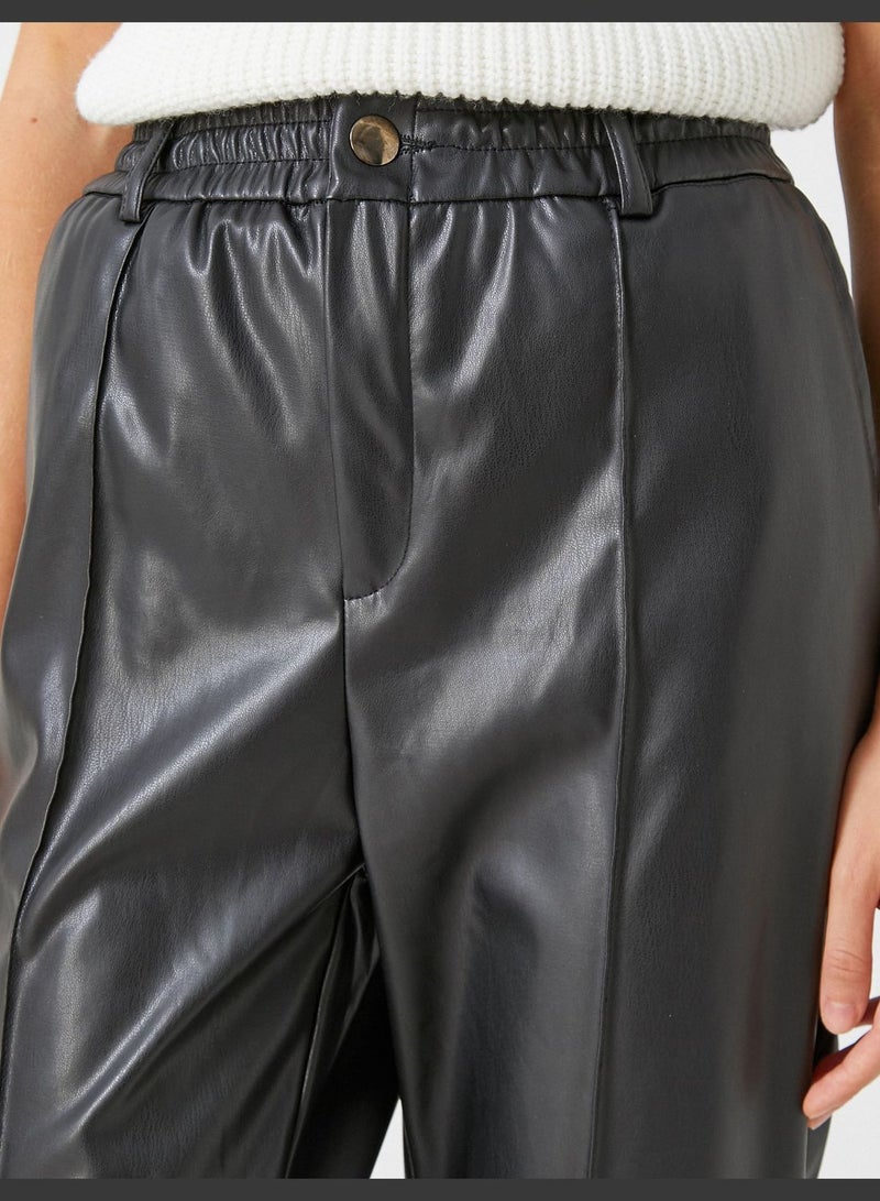 Jogger Trousers Faux Leather