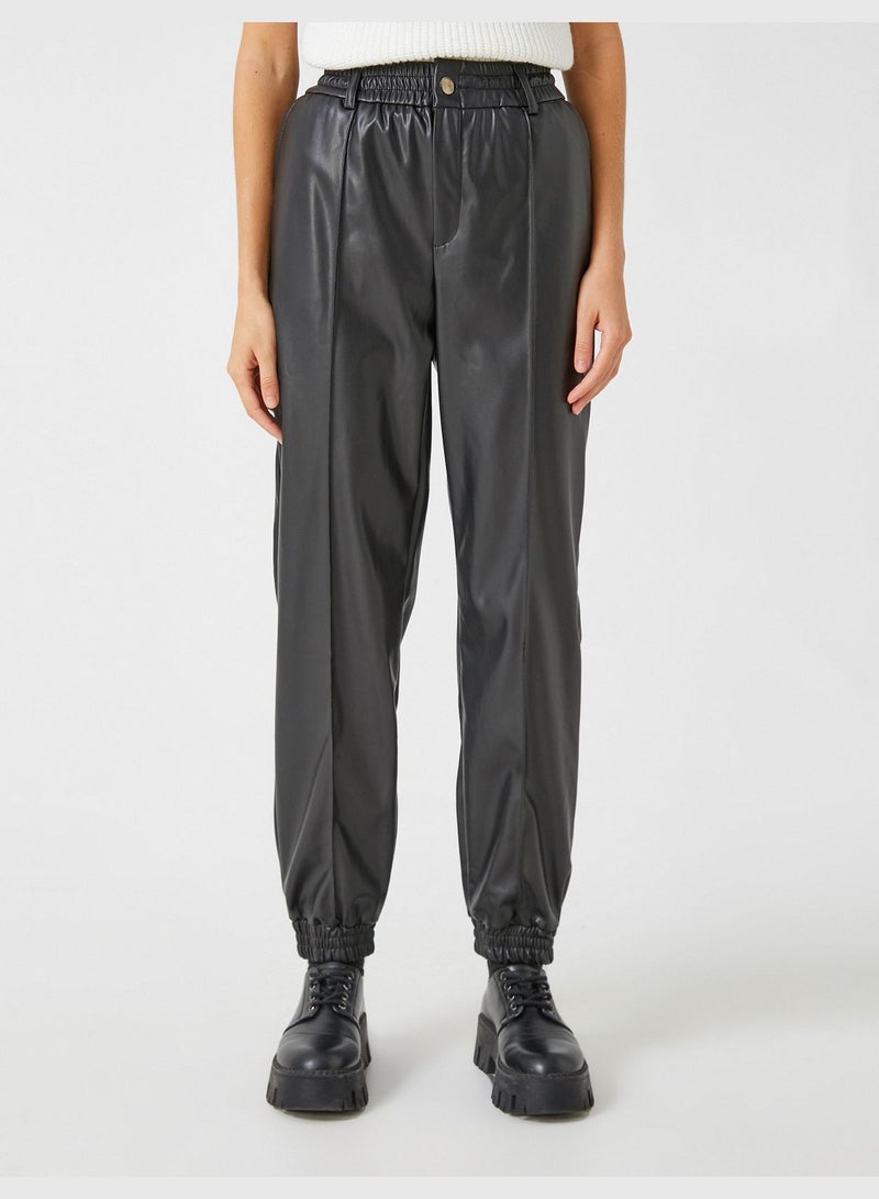 Jogger Trousers Faux Leather