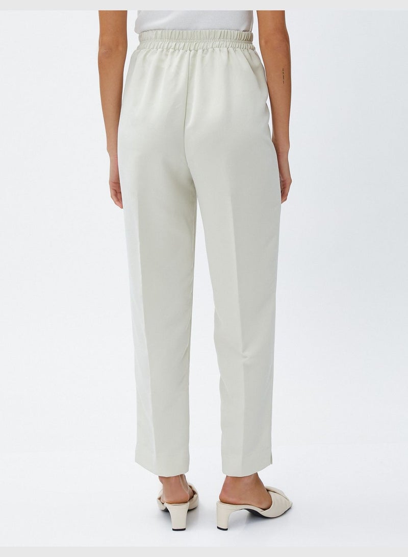 Elastic Waist Modal Mix Carrot Trousers