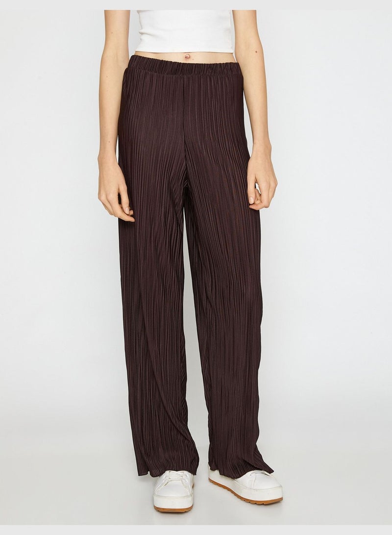 Pleated Wide Leg Trousers