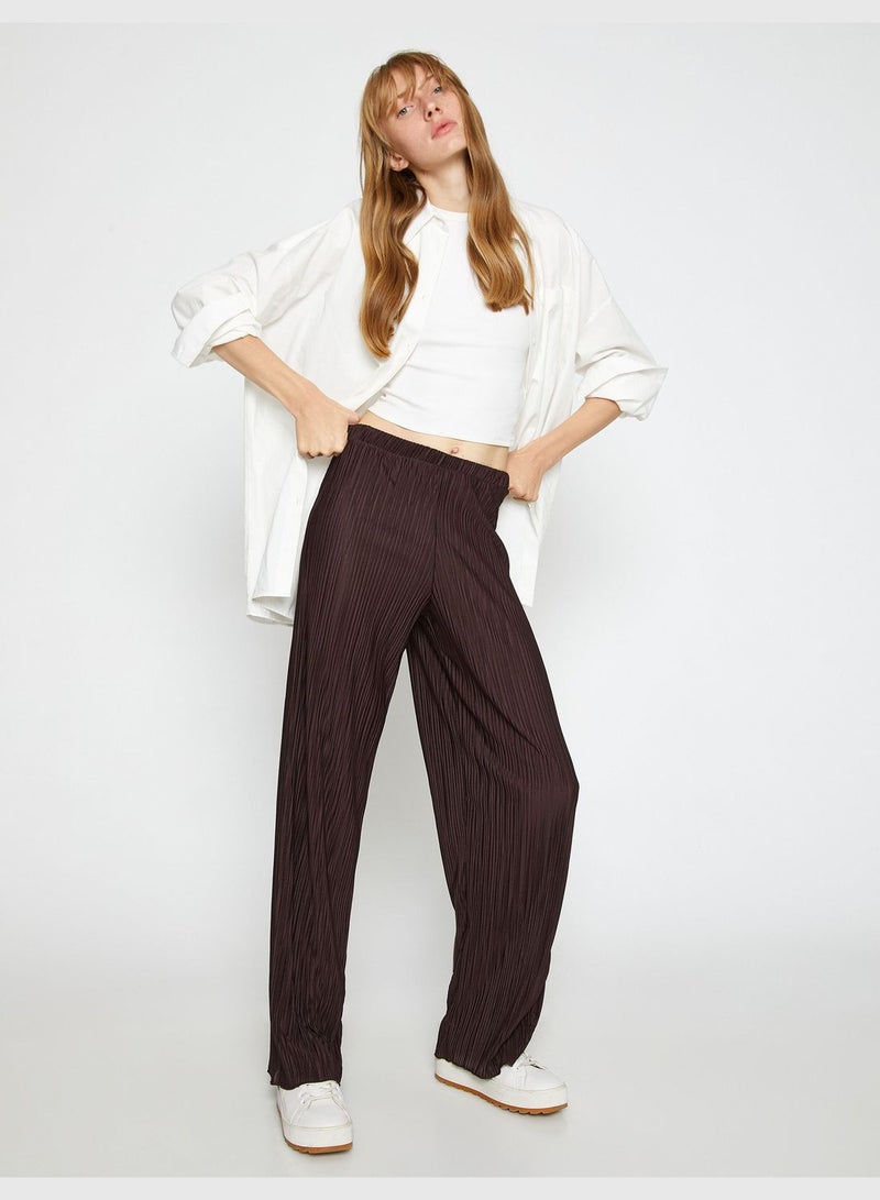 Pleated Wide Leg Trousers