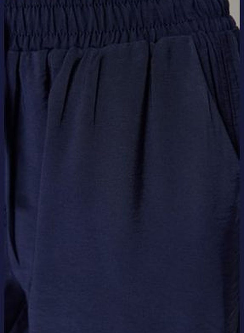 Navy Blue Joggers Woven Trousers