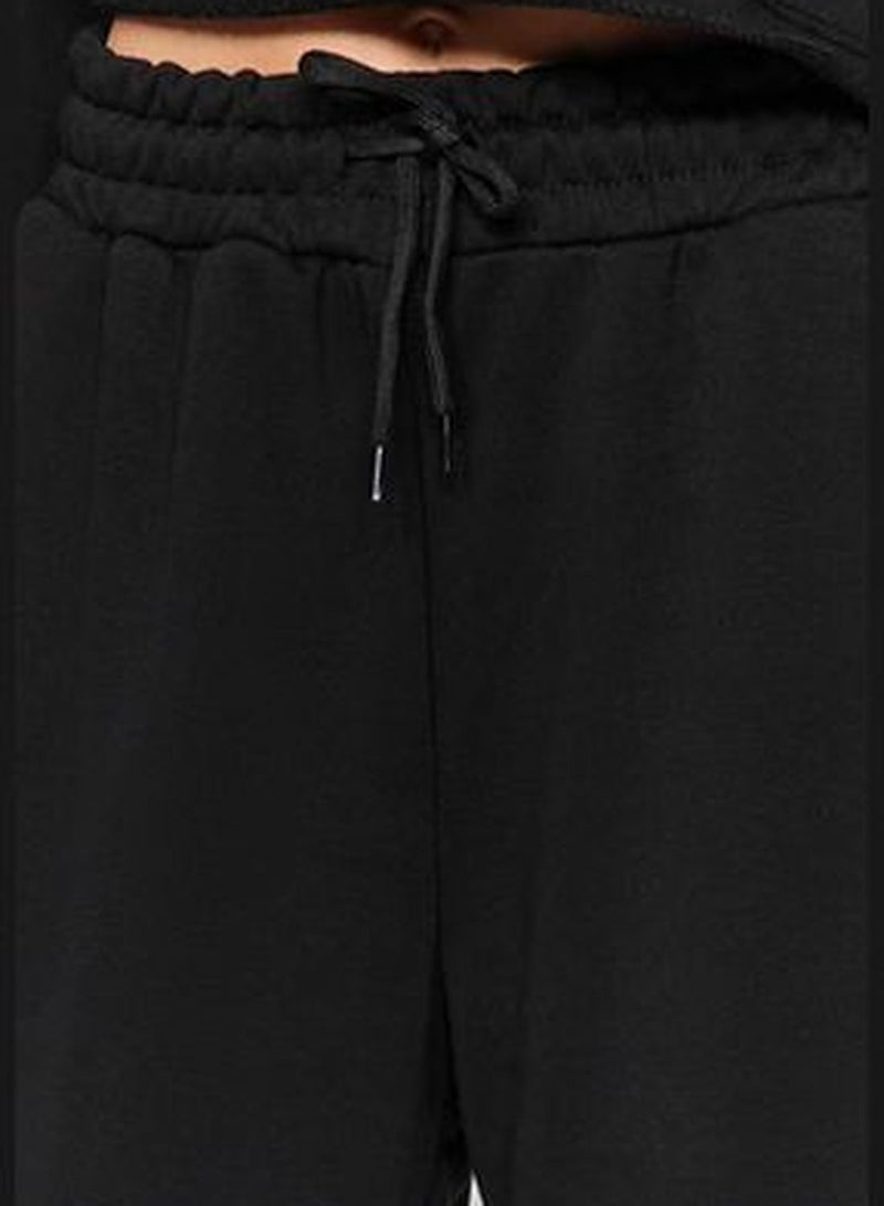 Black Thick Extra Wide Leg High Waist Knitted Sweatpants TWOAW24EA00043