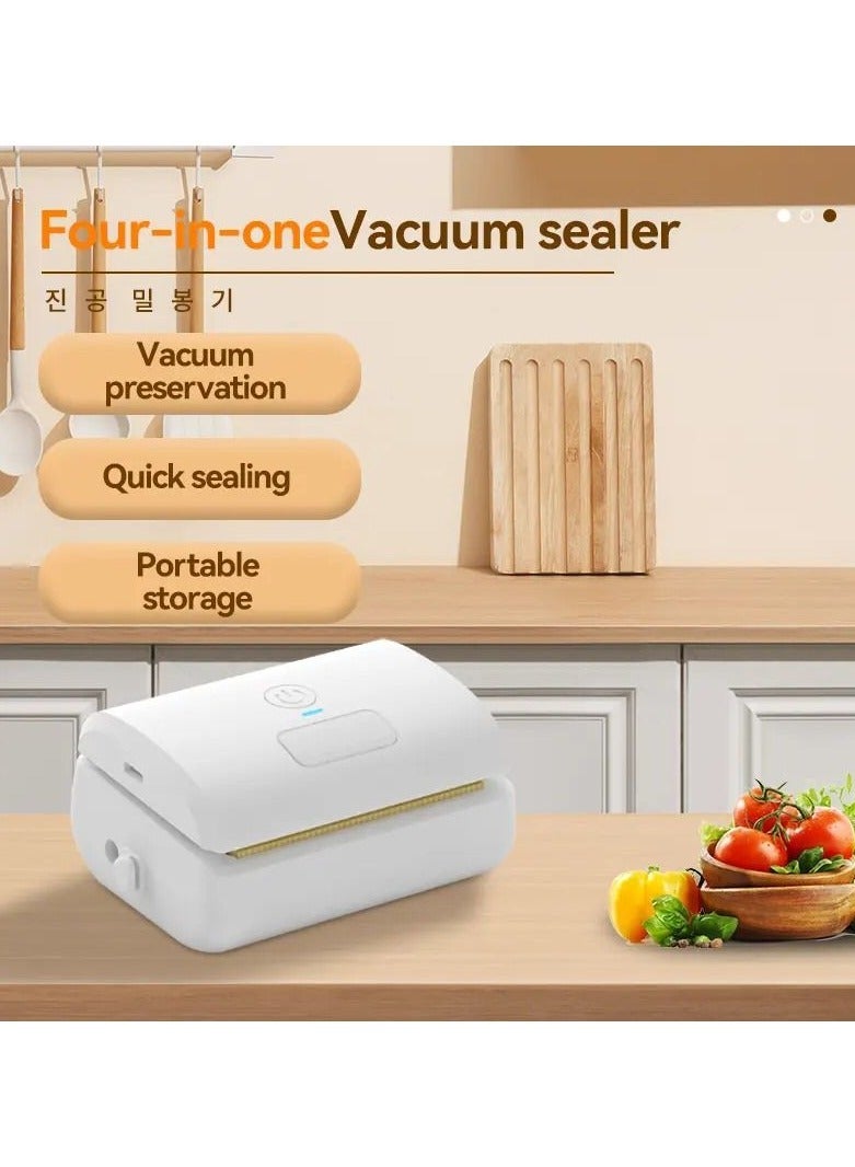 Efficient Food Preservation Wizard: Compact Vacuum Sealing Machine with Inflator, Degasser, and Multi-Function Capabilities - Your Ultimate Electric Kitchen Appliance for Plastic Bags Sealing