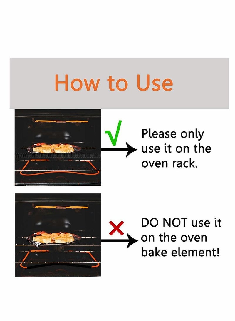 Oven Rack Shields, 4 Pack Heat Resistant Silicone Oven Rack Cover 14 Inches Long Oven Rack Edge Protector, Protect Against Burns and Scars Protector Hot Strip (Black)