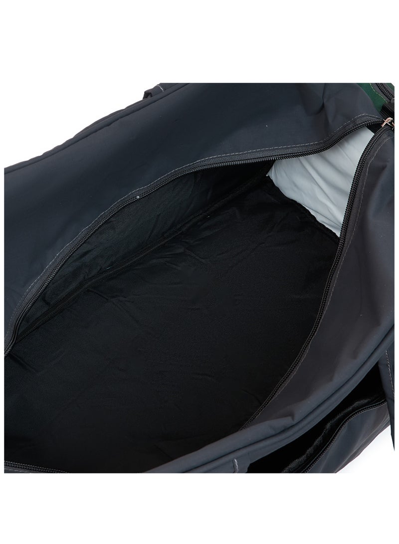Prada Classy  Large Capacity Letter Printed Sequins Travel Duffel Bag For Men and Women Black / Green