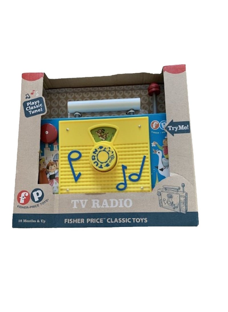 Fisher Price Fun Classics TV Radio Interactive Toy for Pretend Games and Role Play Preschool with Retro Style Packaging Suitable for Boys and Girls