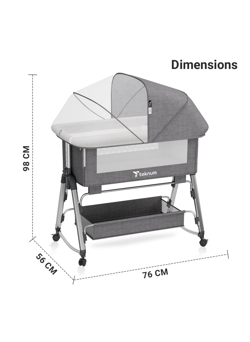 Baby Bedside Sleepzen 1 With Horizontal Adjustment - Grey