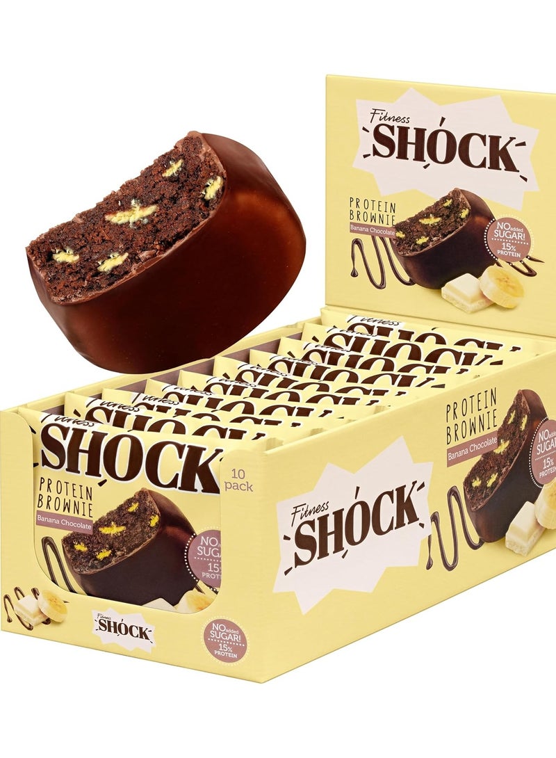 Fitness Shock Protein Brownie Banana Chocolate Flavor 50g Pack of 10