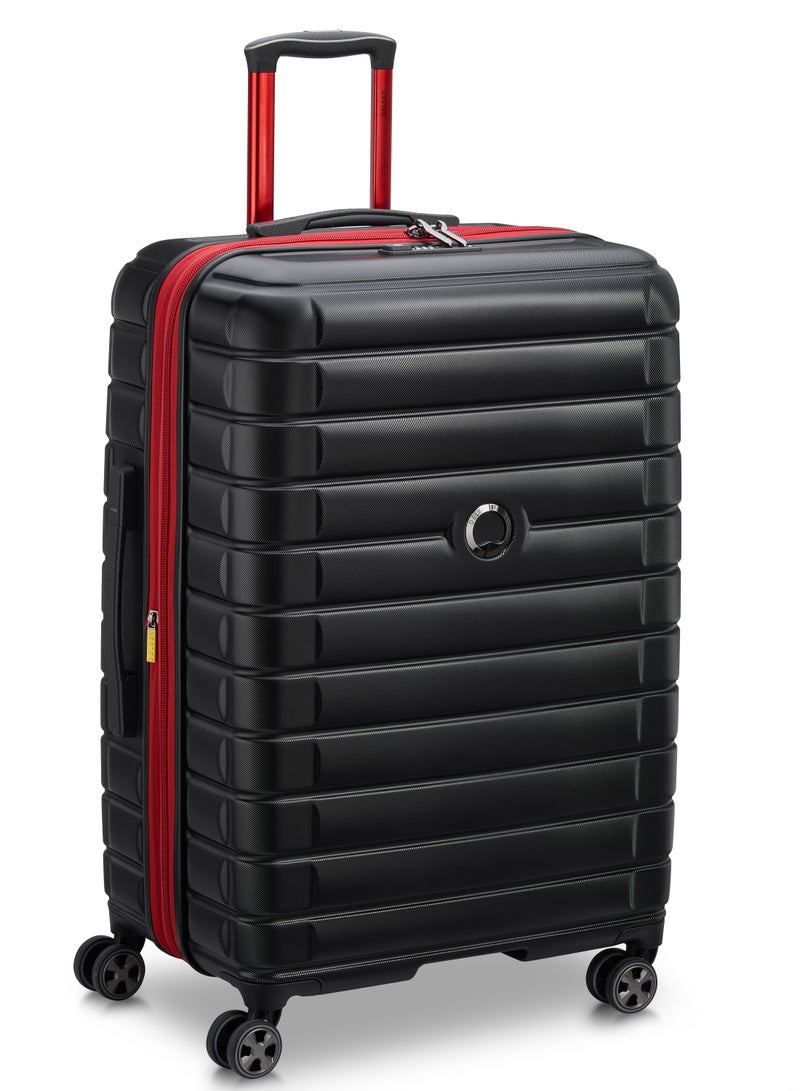 Delsey Shadow 5.0 Alfa Romeo F1 Collection 75cm Hardcase Expandable 4 Double Wheel Check - In Luggage Trolley Case Black - 00287882100F1