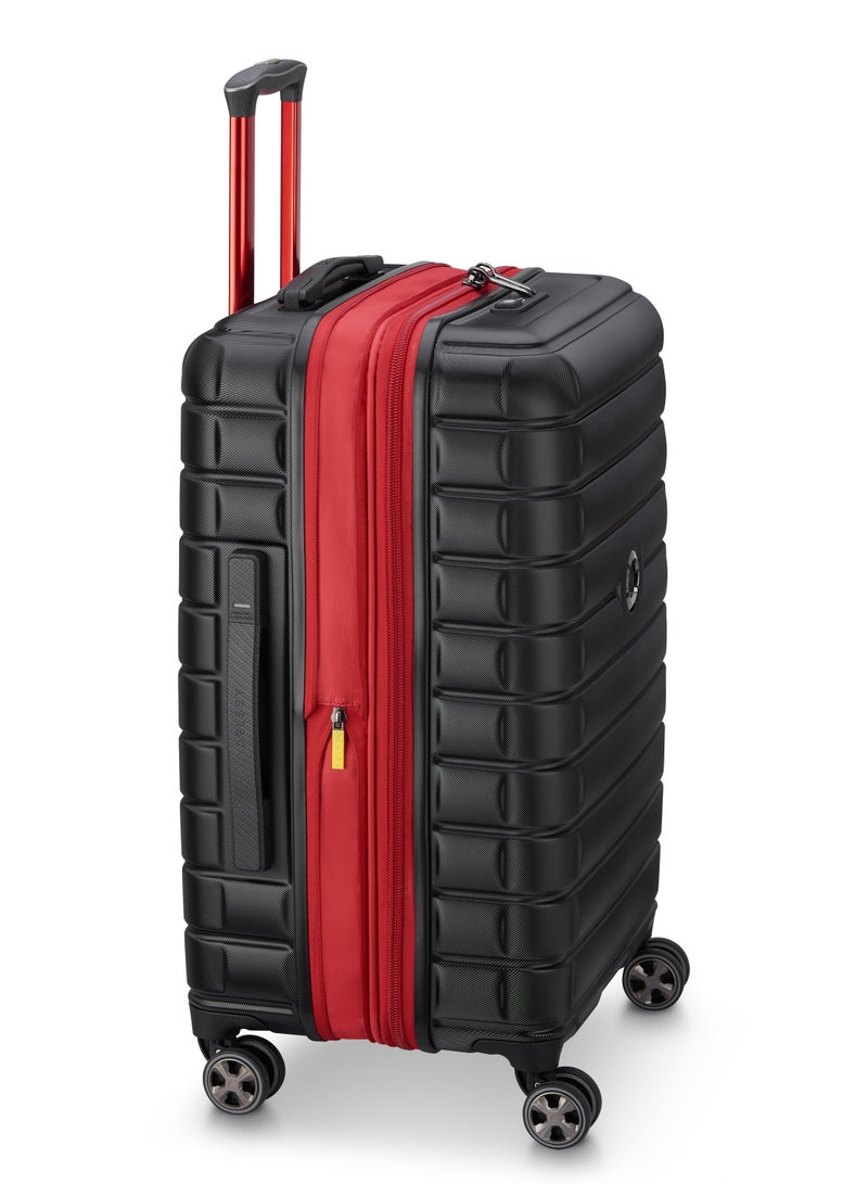 Delsey Shadow 5.0 Alfa Romeo F1 Collection 66cm Hardcase Expandable 4 Double Wheel Check - In Luggage Trolley Case Black - 00287881100F1