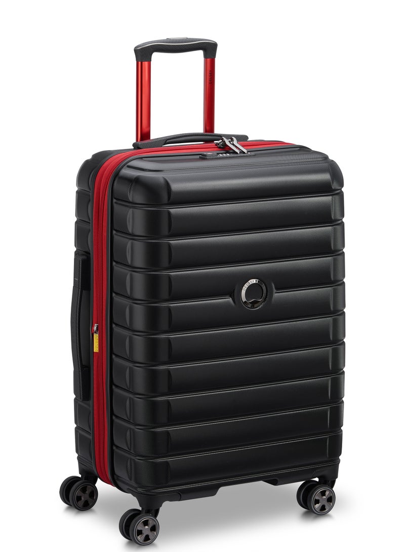 Delsey Shadow 5.0 Alfa Romeo F1 Collection 66cm Hardcase Expandable 4 Double Wheel Check - In Luggage Trolley Case Black - 00287881100F1