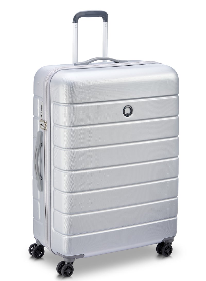 Delsey Lagos 71cm Hardcase Expandable 4 Double Wheel Cabin Luggage Trolley Case Silver - 00387082011W9