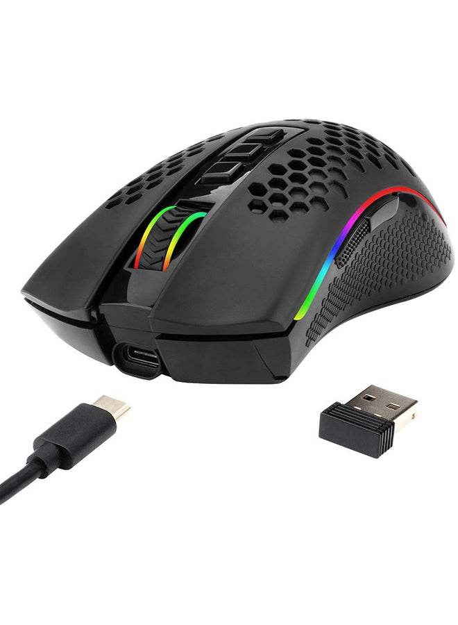 M808-KS Storm Pro Dual Mode RGB Gaming Mouse, Wired & Wireless Connectivity, Honeycomb Shell, Pixart 3335 Pro Sensor, Up to 16000 DPI, 2.4GHz & USB-C Cable Interface, Black