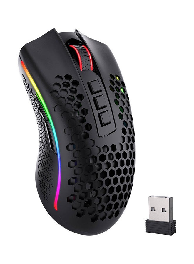 M808-KS Storm Pro Dual Mode RGB Gaming Mouse, Wired & Wireless Connectivity, Honeycomb Shell, Pixart 3335 Pro Sensor, Up to 16000 DPI, 2.4GHz & USB-C Cable Interface, Black