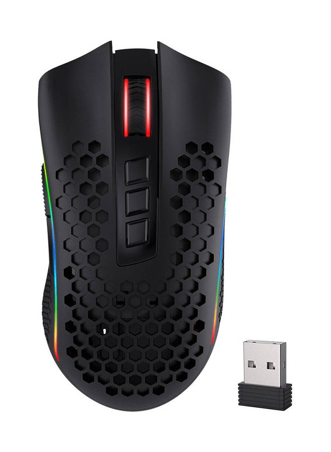 M808-KS Storm Pro Dual Mode RGB Gaming Mouse, Wired & Wireless Connectivity, Honeycomb Shell, Pixart 3335 Pro Sensor, Up to 16000 DPI, 2.4GHz & USB-C Cable Interface, Black